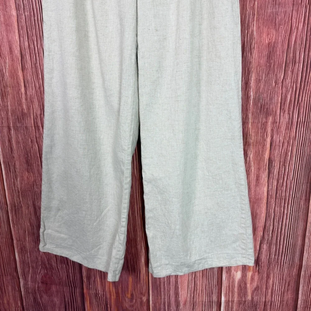 Banana Republic Womens Wide Leg Pleated Trousers Oatmeal Beige Size 8 High Rise